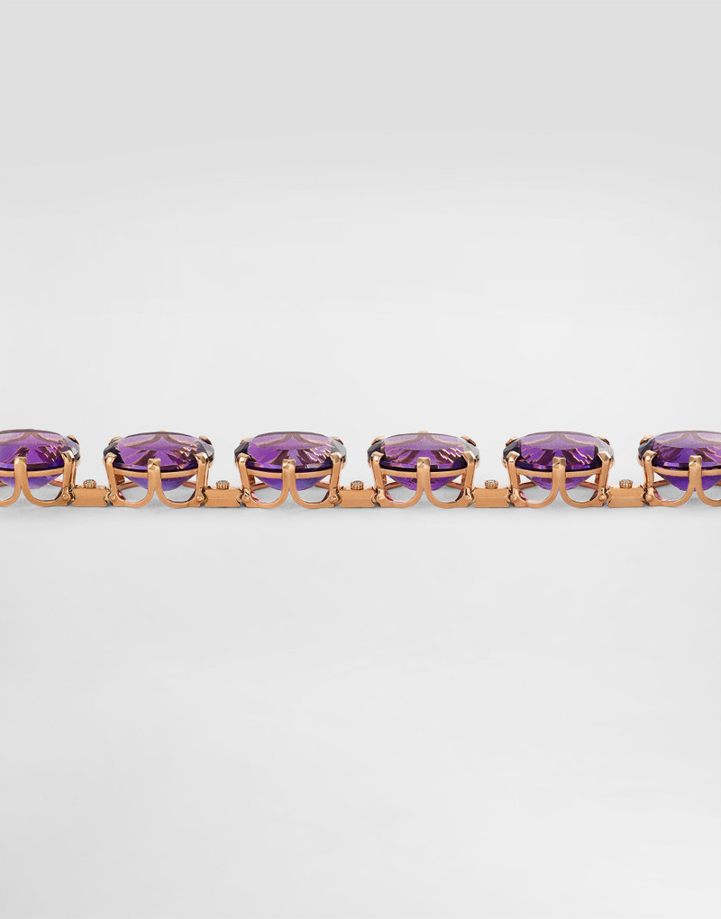Anna necklace in 18-carat red gold with amethysts and diamonds 3