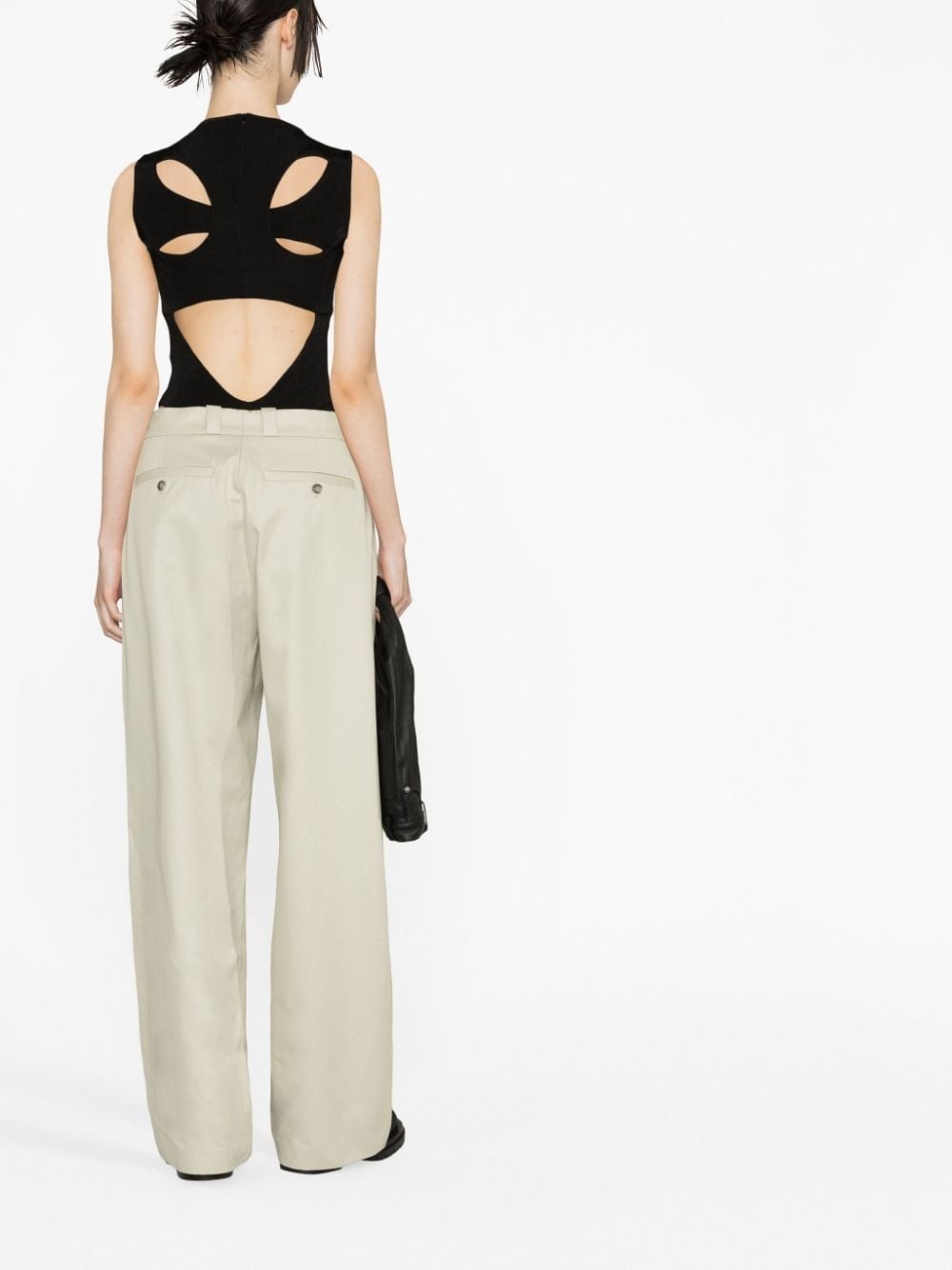 wide-leg chino trousers - 4