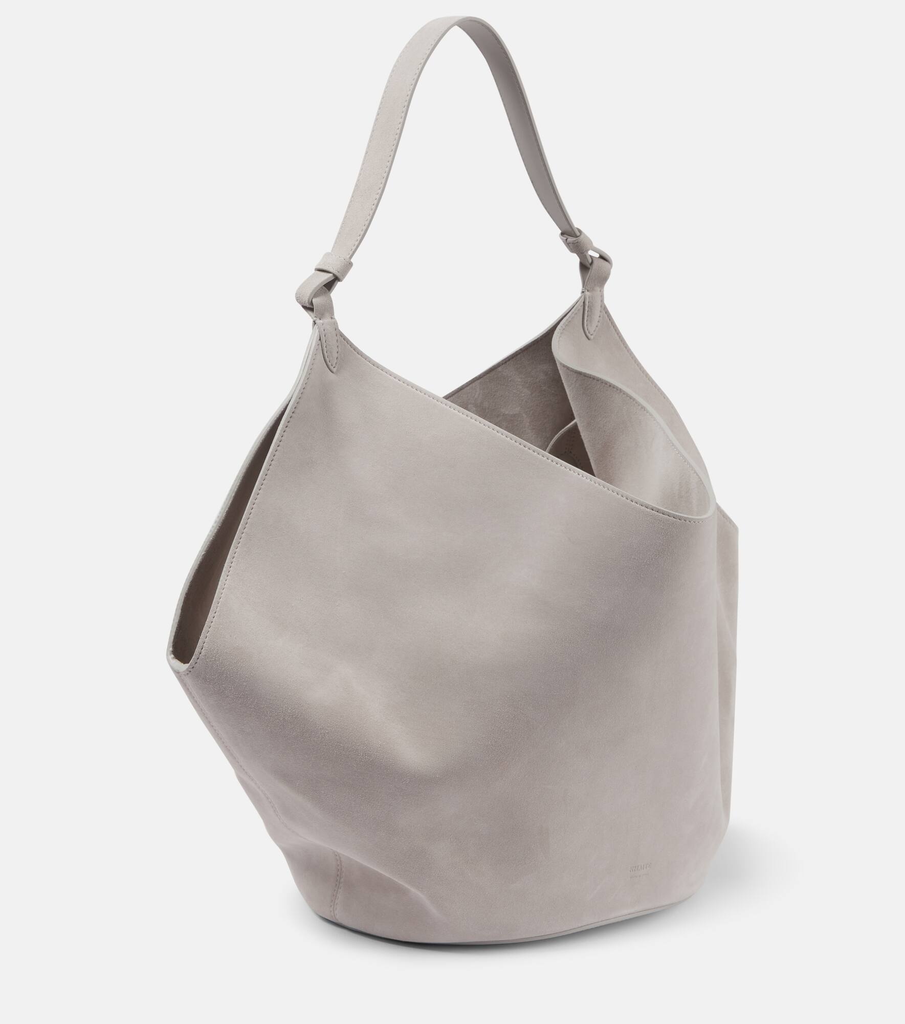 Lotus Medium suede tote bag - 4