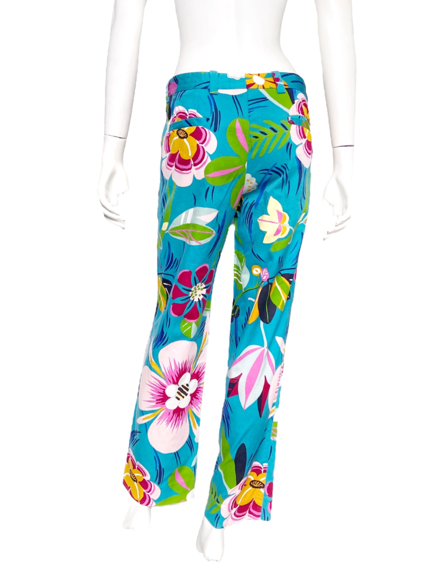 Gucci Spring 1999 Tom Ford Iconic Runway Blue Floral Pants 42 - 5