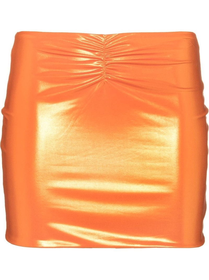 Laminate high-shine miniskirt - 1