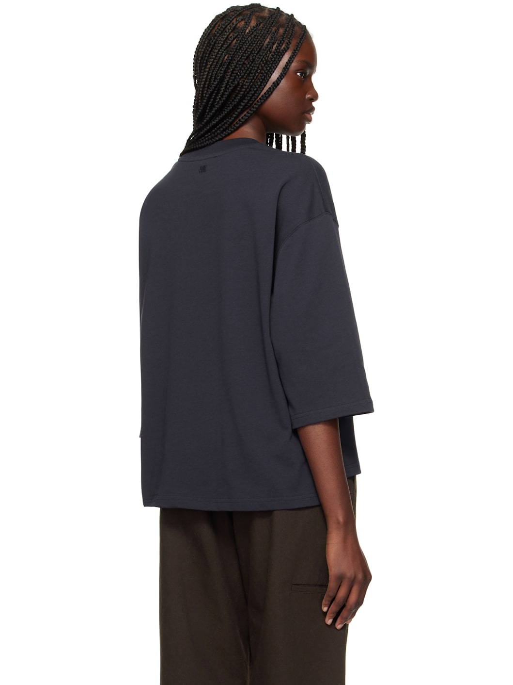 Navy Cotton Ami de Coeur Patch T-shirt - 3