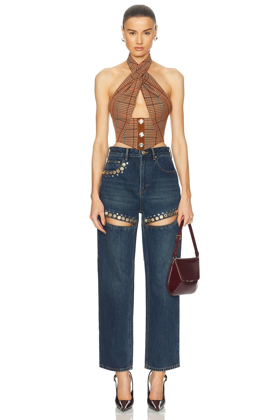 Crystal Cut Out Straight Leg - 5