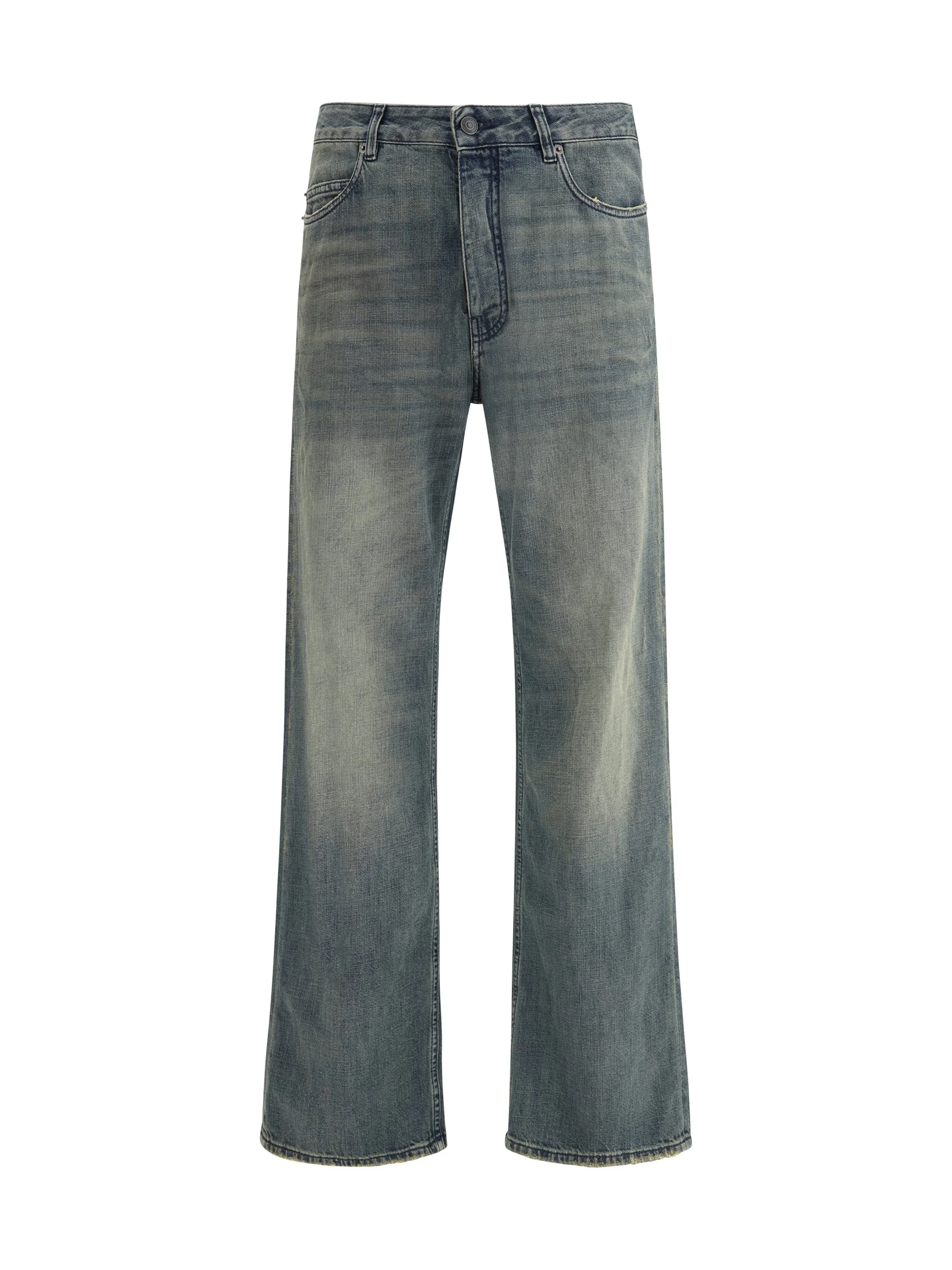 Balenciaga Men Relaxed Fit Cotton Denim Pants - 1