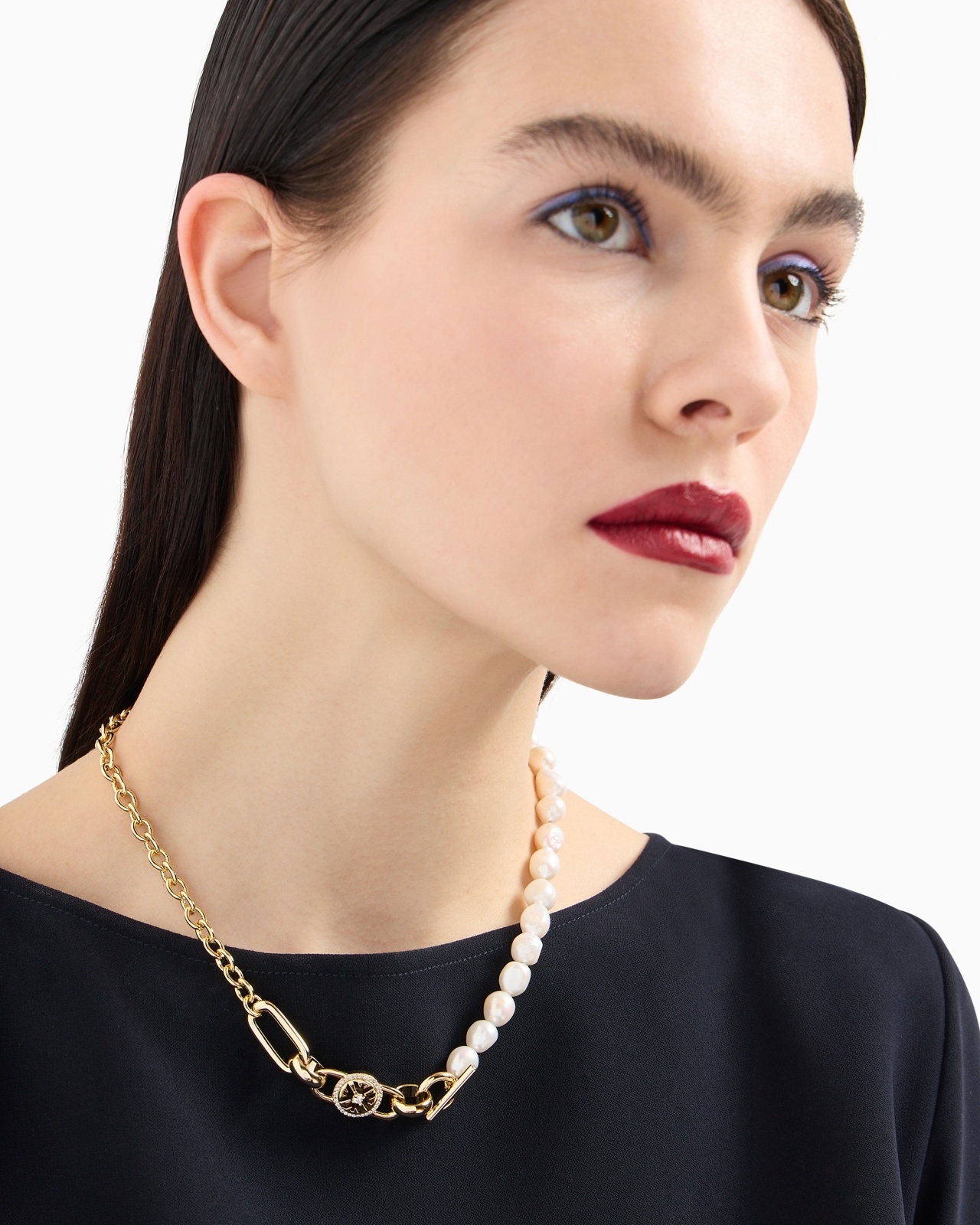GOLD-TONE BRASS STATION NECKLACE - 2