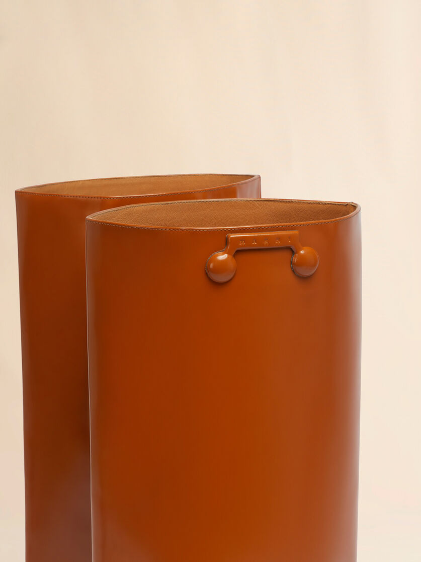 BROWN LEATHER TRUNKAROO KNEE-HIGH BOOT - 4
