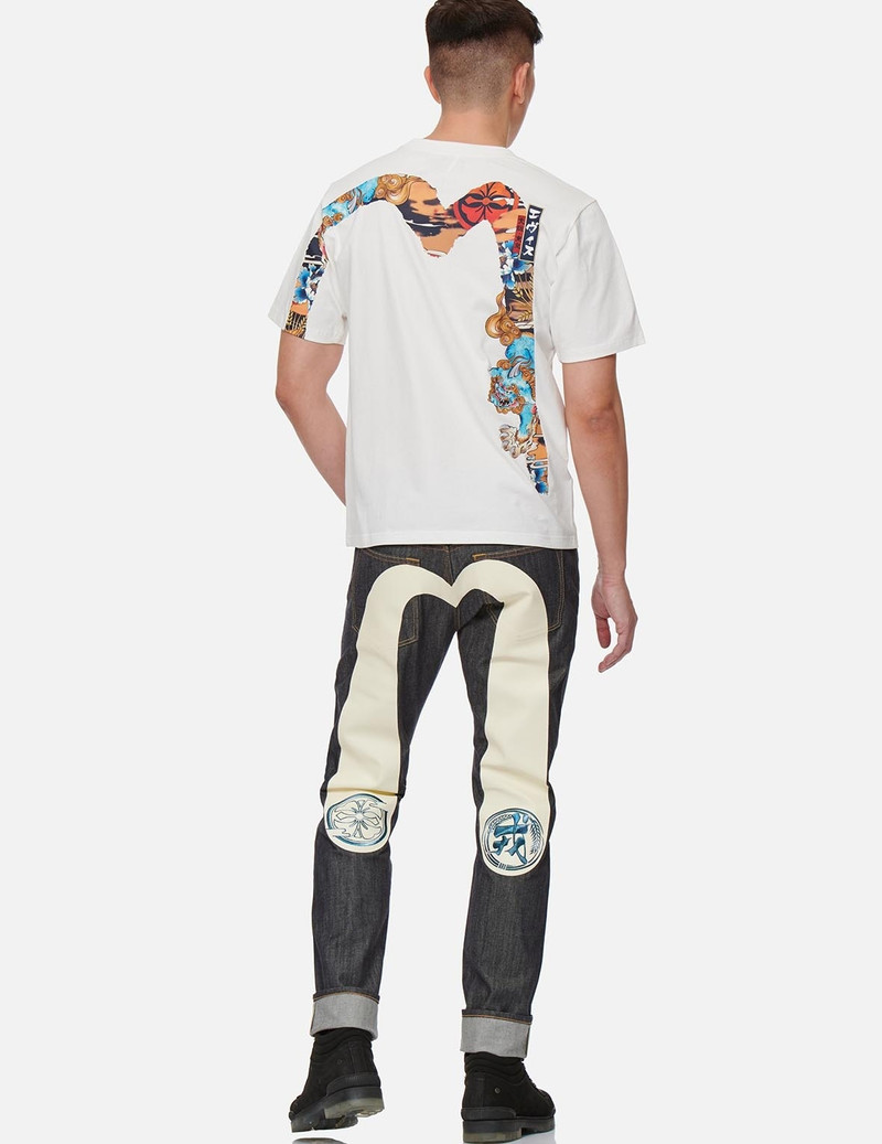 DAICOCK PRINT WITH EMBROIDERED KAMON CARROT FIT JEANS #2017 3