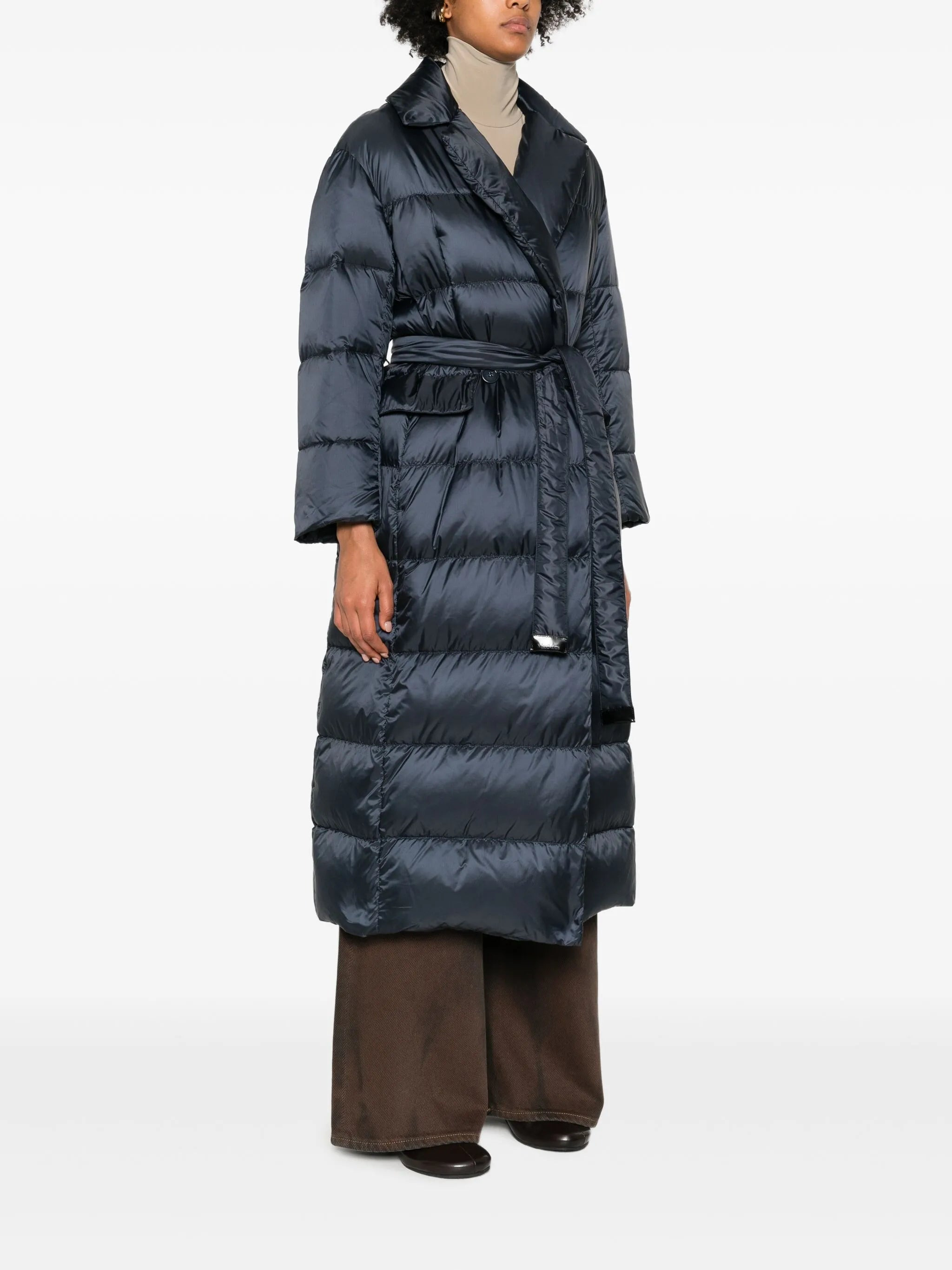 quilted belted coat - 3