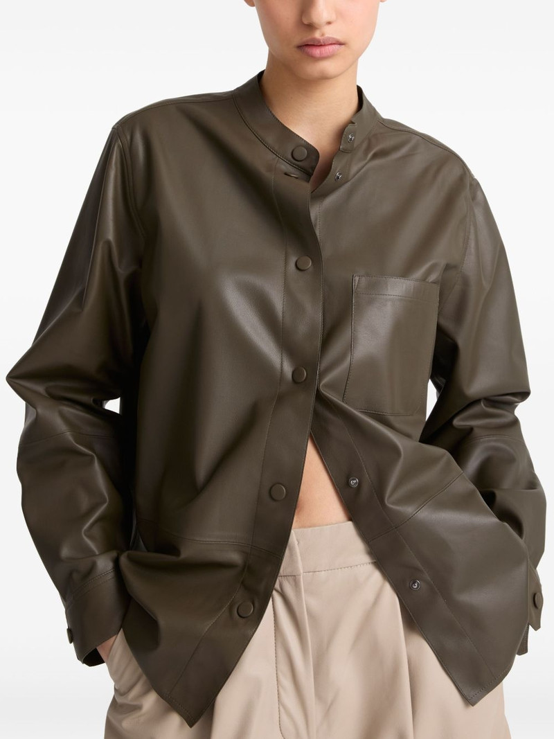 Yves Salomon leather overshirt outlook