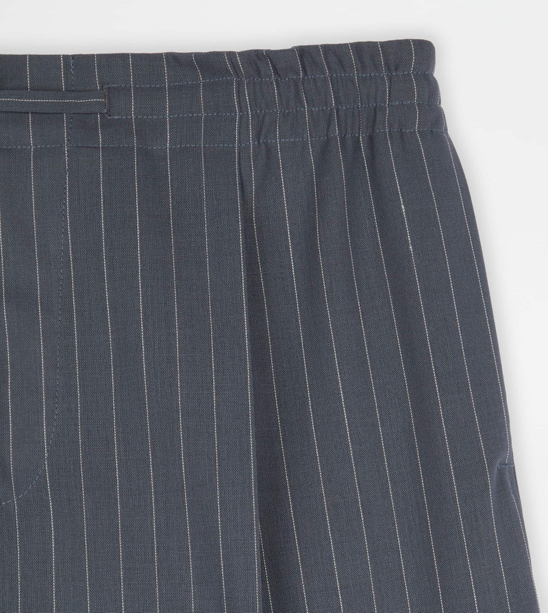 Tod's PANTS IN PINSTRIPE WOOL WITH DRAWSTRING - GREY outlook