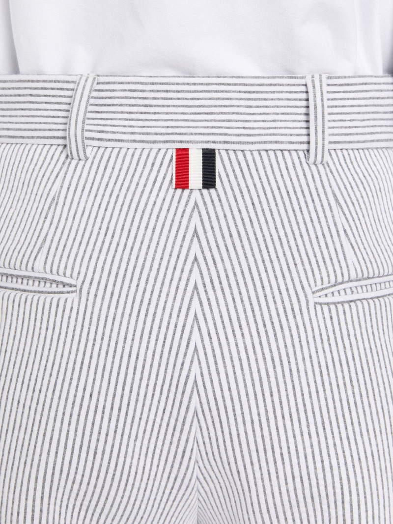 Medium Grey Double Face Tech Seersucker High Waisted Side Vent Short 6