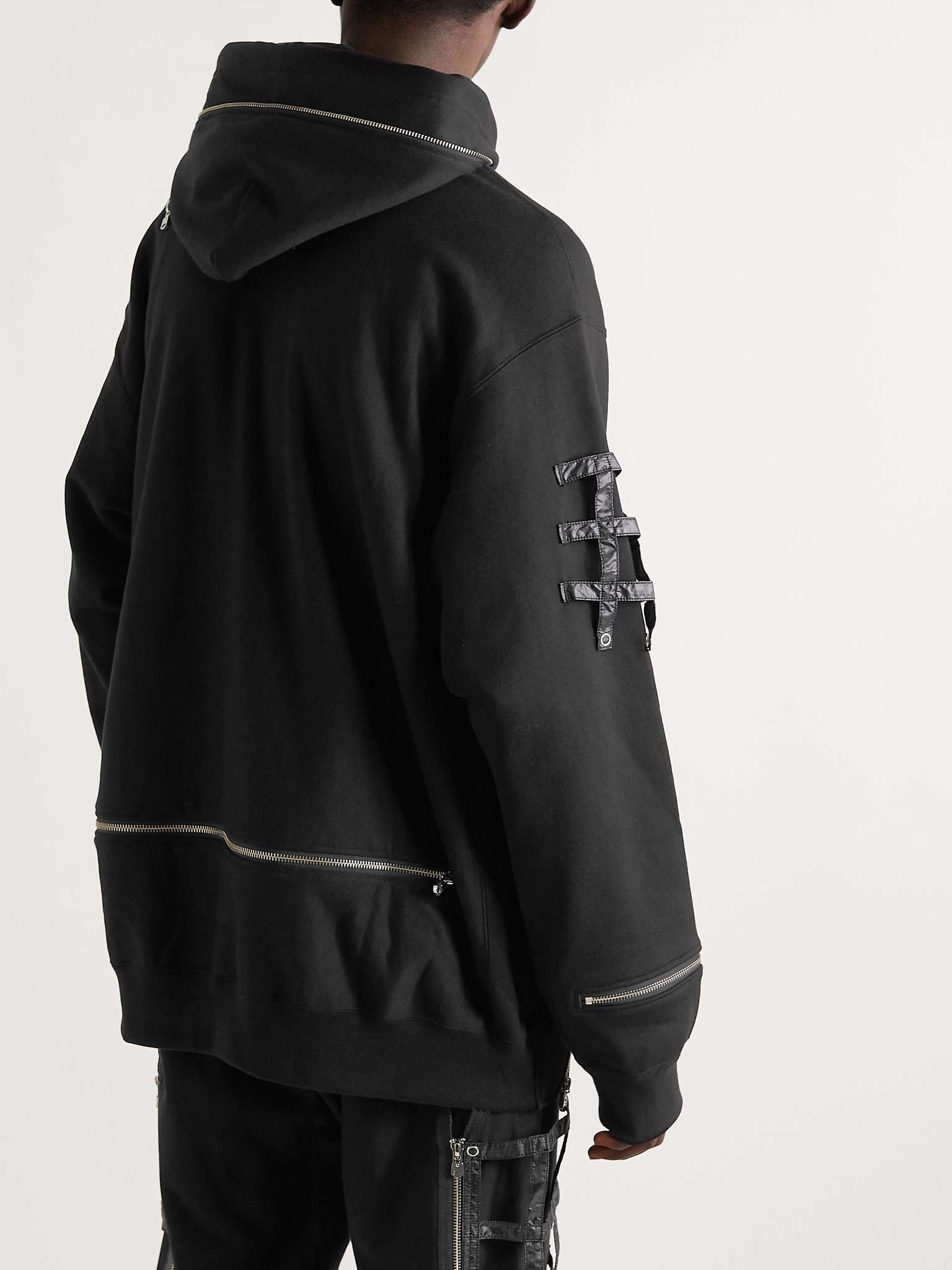 Oversized Embellished Ripstop-Trimmed Cotton-Jersey Hoodie - 4