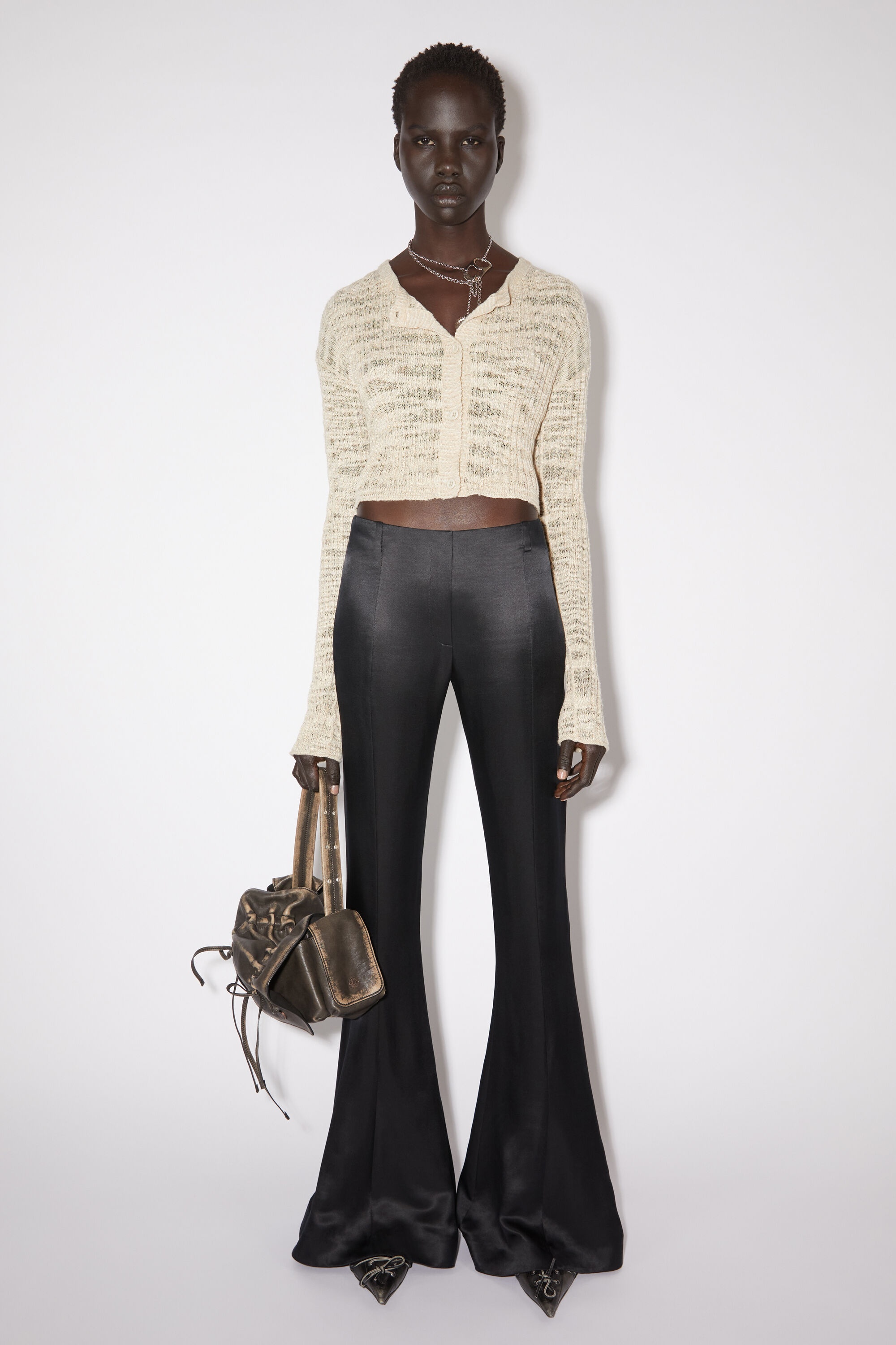 Satin trousers - Black - 2