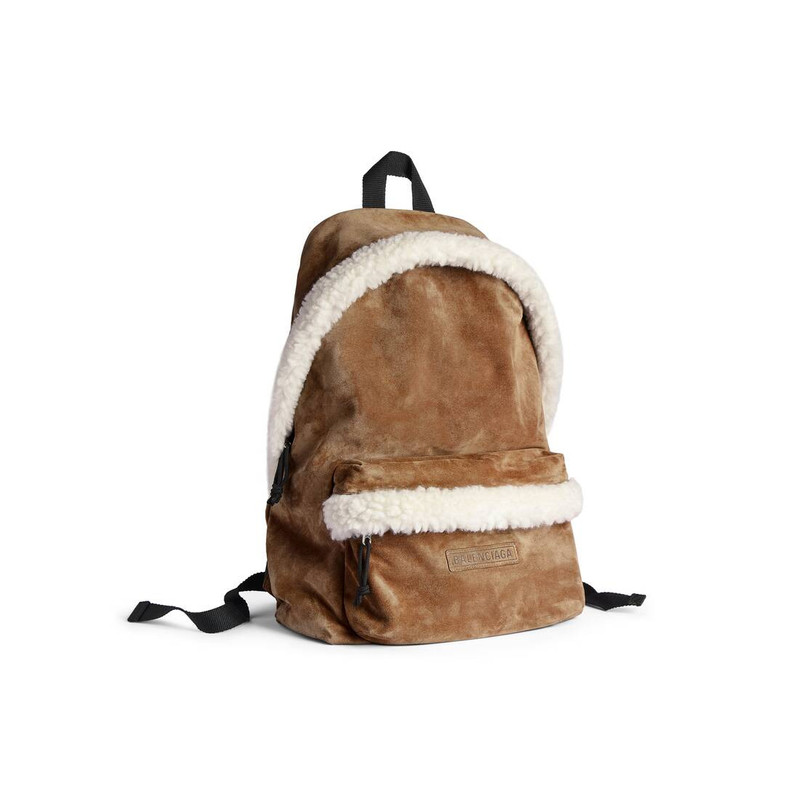BALENCIAGA Men's Explorer Backpack in Noce/white outlook