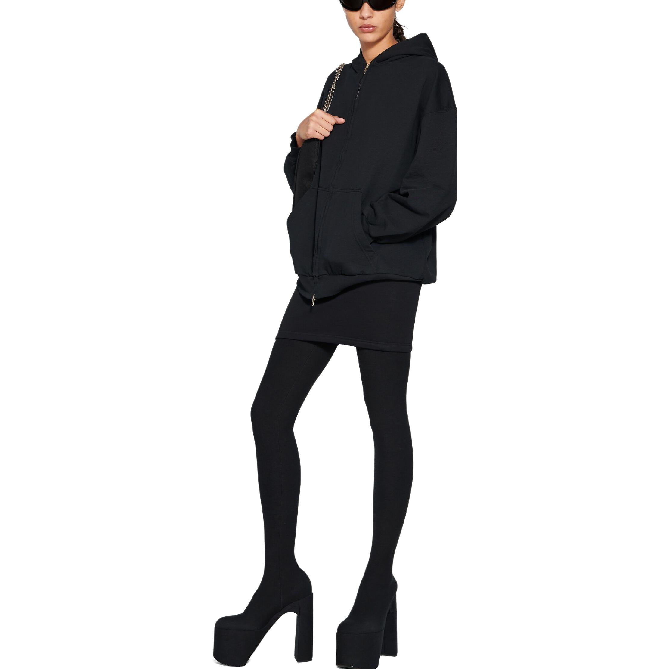 Balenciaga Outside Loop Zip-Up Hoodie Small Fit 'Black Faded' 744454TOVF51055 - 3