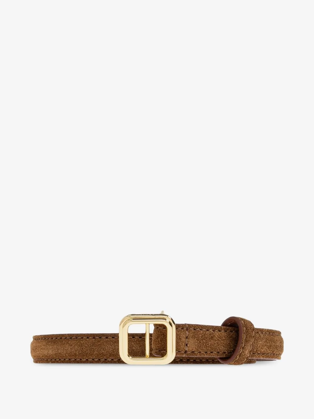 Georgia Slim calf suede buckle belt - 1