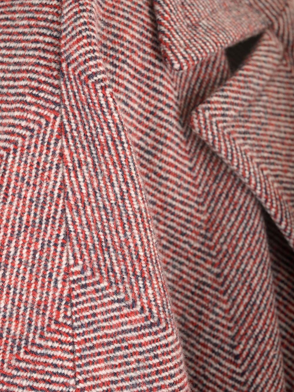 Chevron Wool Coat Coats Bordeaux - 5