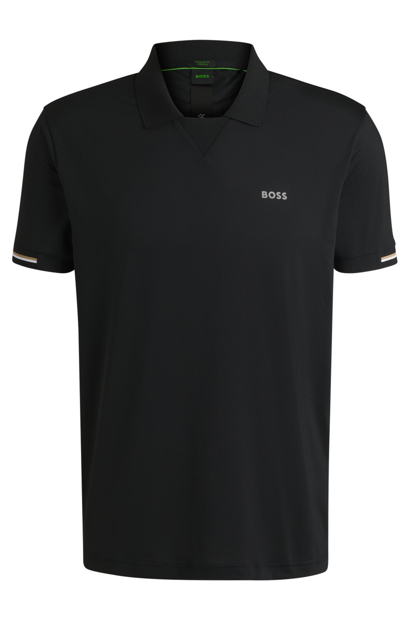 STRETCH-MESH POLO SHIRT WITH MODERN PLACKET 1