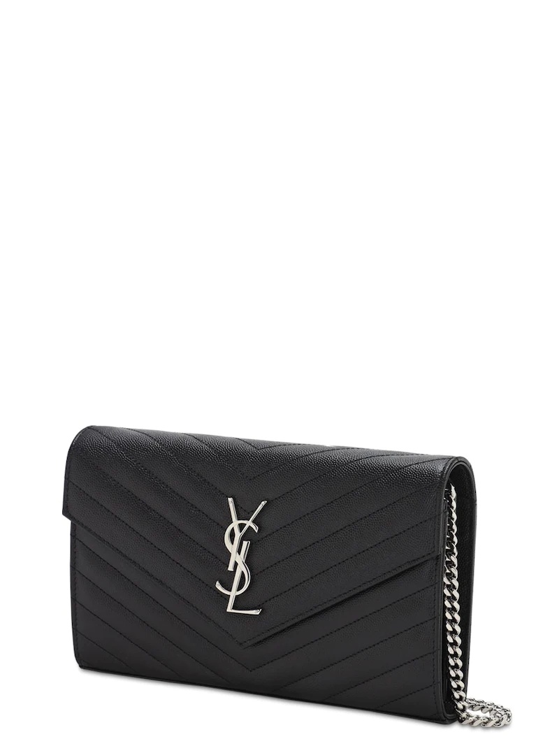 MONOGRAM EMBOSSED LEATHER CHAIN WALLET - 4