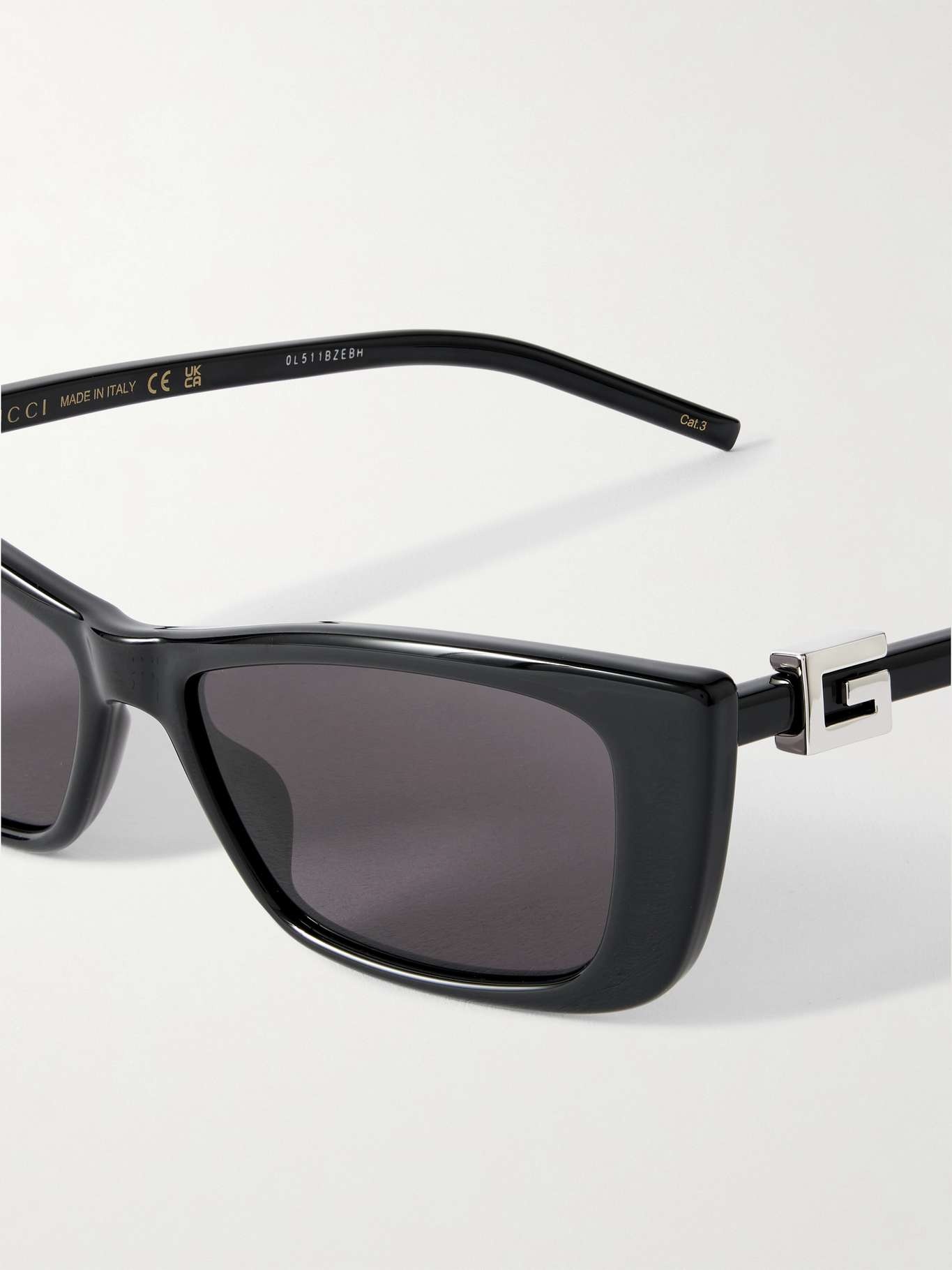 Cat-eye embellished acetate sunglasses Black - 4