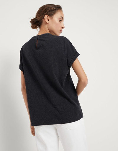 Brunello Cucinelli Stretch cotton jersey T-shirt with precious faux-layering outlook
