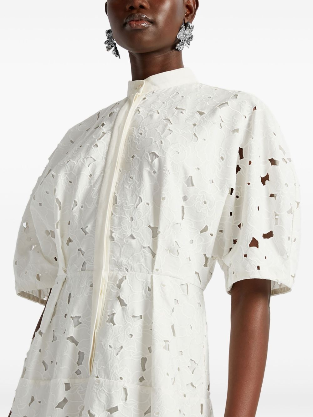 short-sleeve midi dress - 6