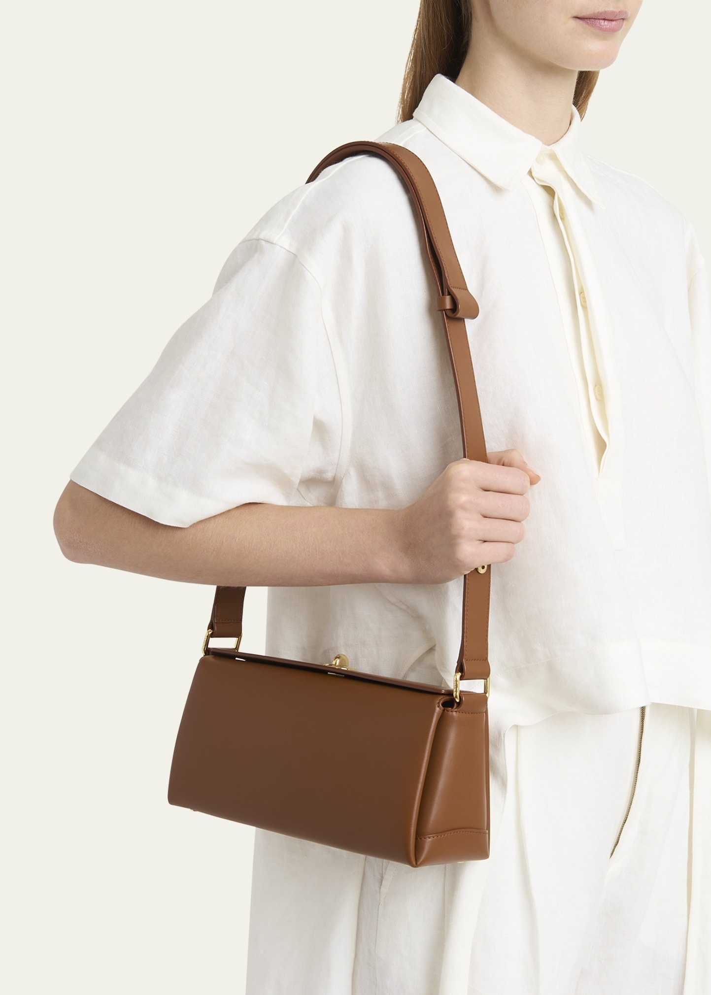 Folded Leather Shoulder Bag - 2