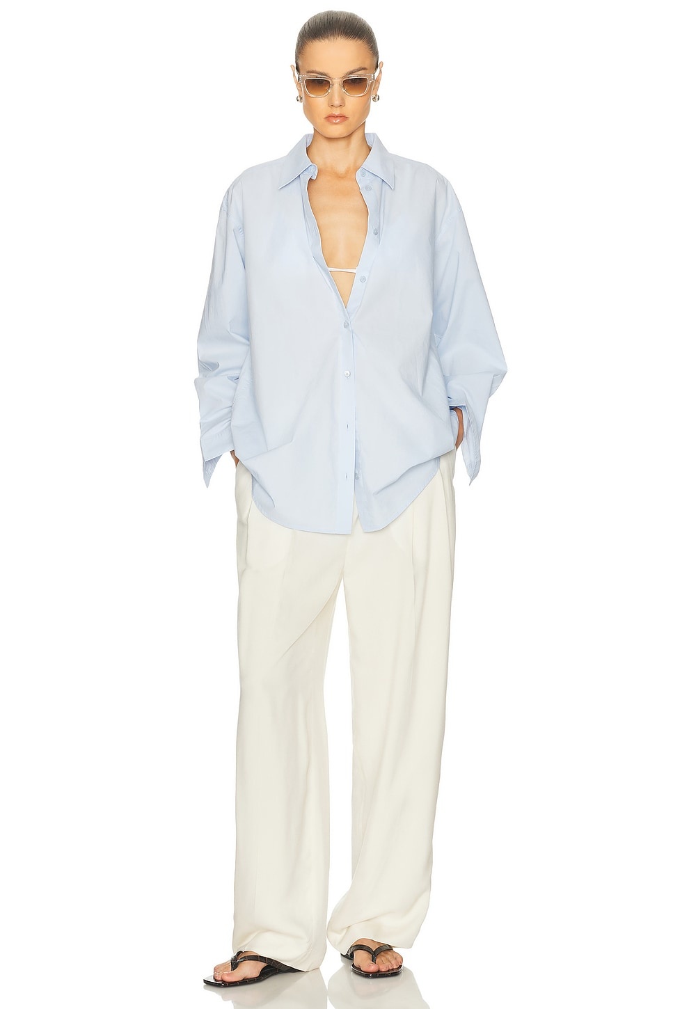 Double Pleat Straight Trouser - 5