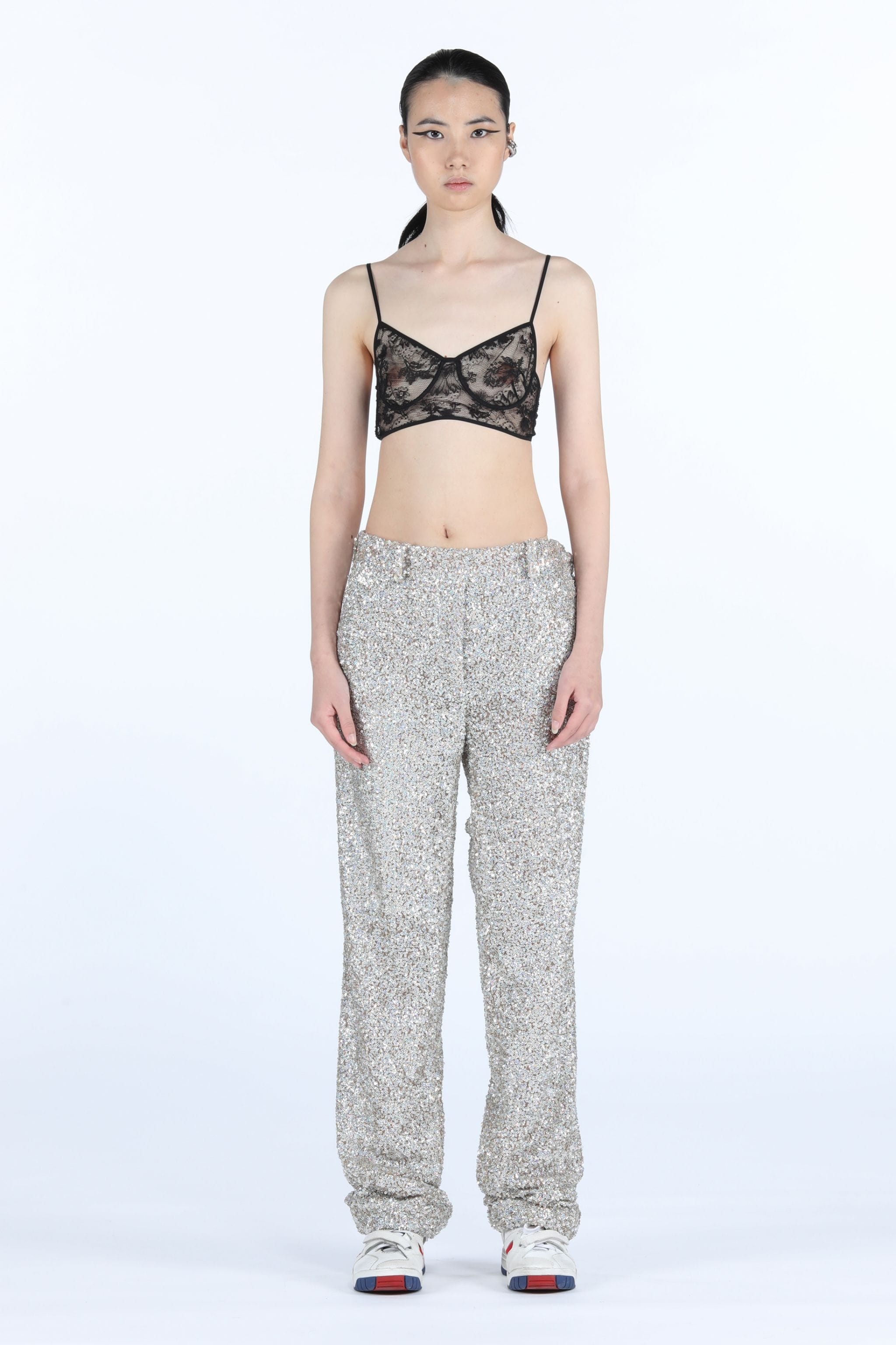 SEQUIN-EMBELLISHED WIDE-LEG TROUSERS - 4