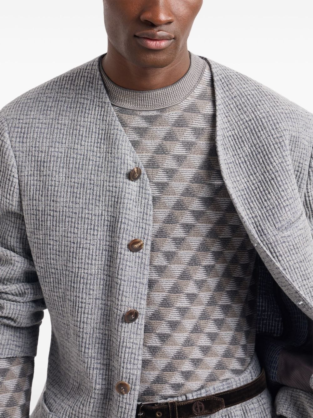 geometric-jacquard wool jumper - 4