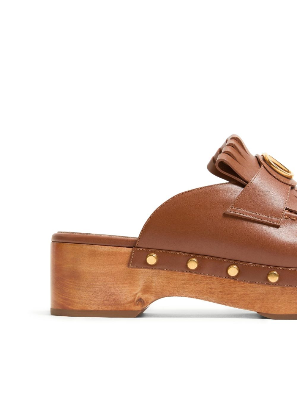 VLogo Signature leather slingback mules - 6