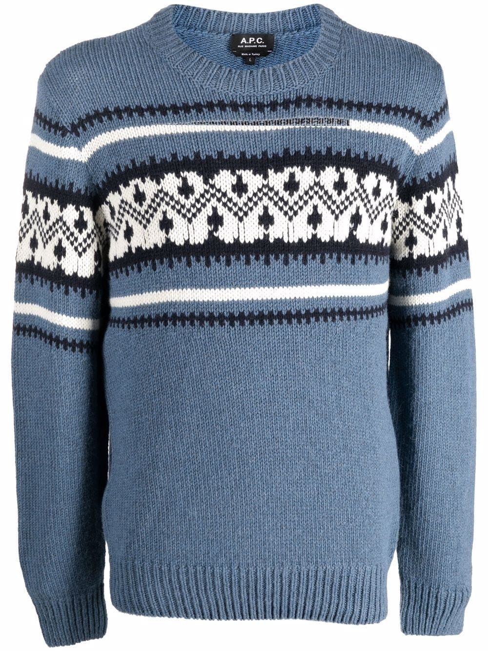 jacquard-print crew neck jumper - 1