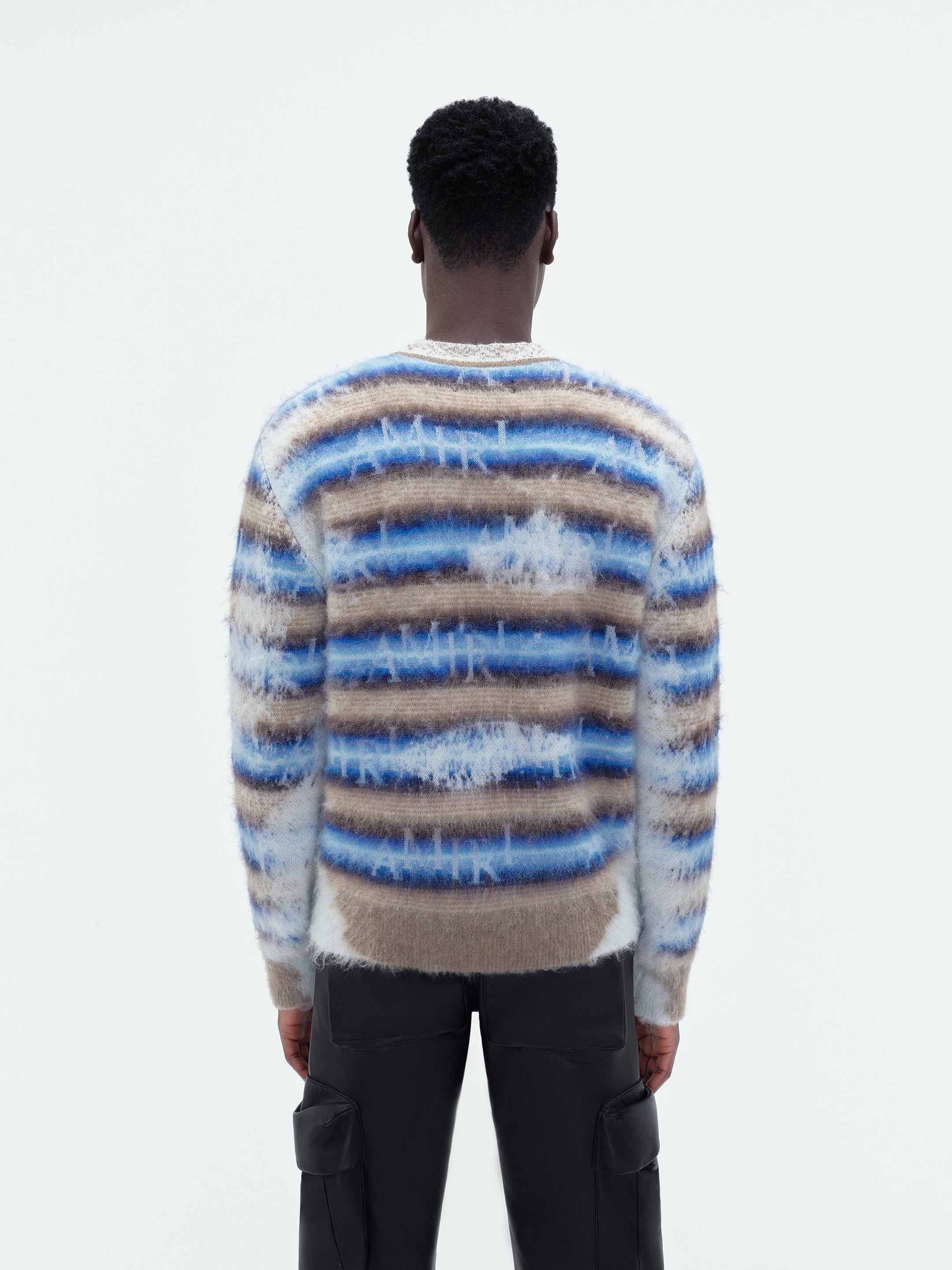 AMIRI STAGGERED STRIPED CREW - 5