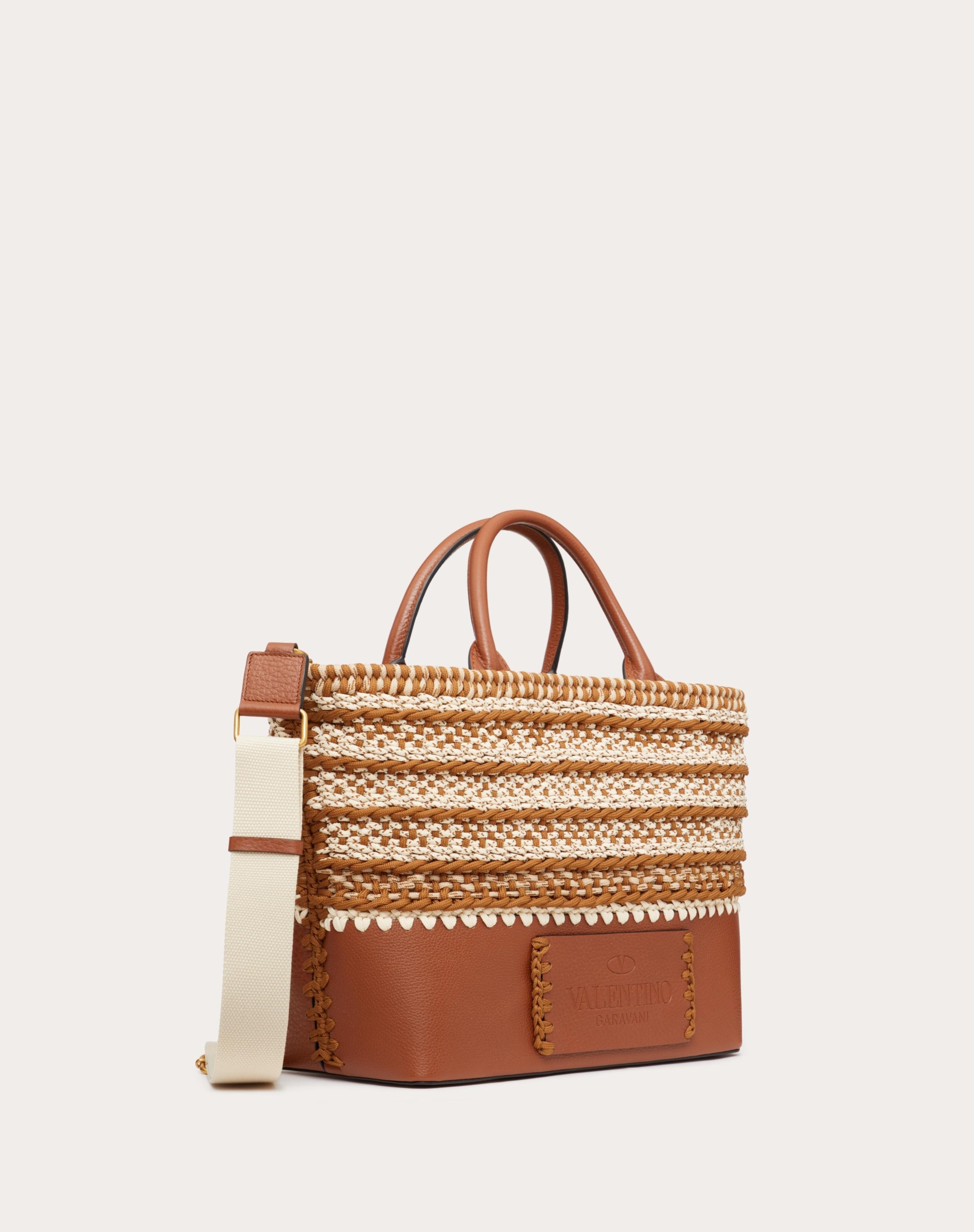 SMALL VALENTINO GARAVANI CROCHET BAGS FABRIC TOTE - 2