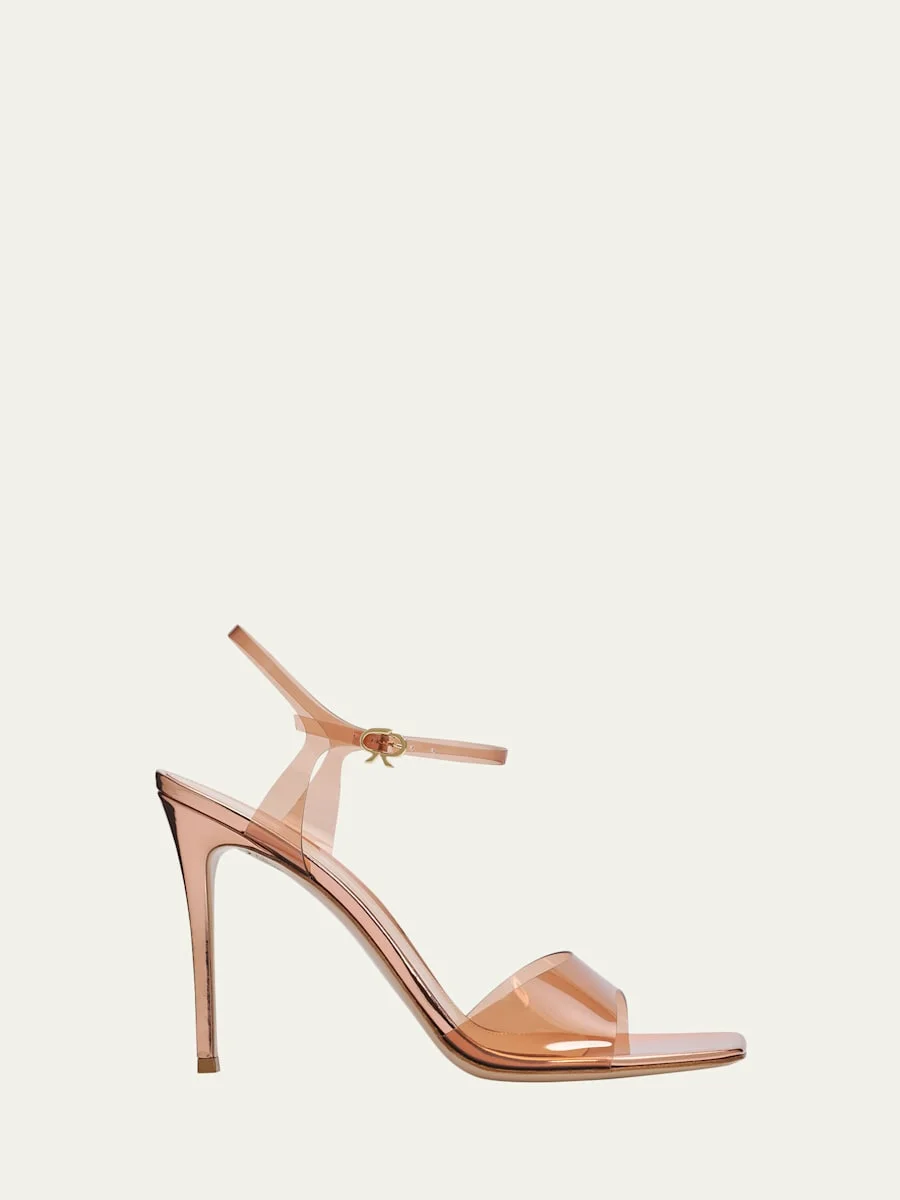 95mm Clear Ankle-Strap Sandals - 1