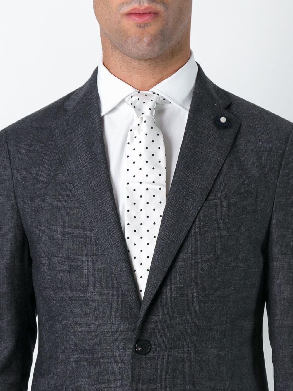 polka dot embroidered tie  - 2