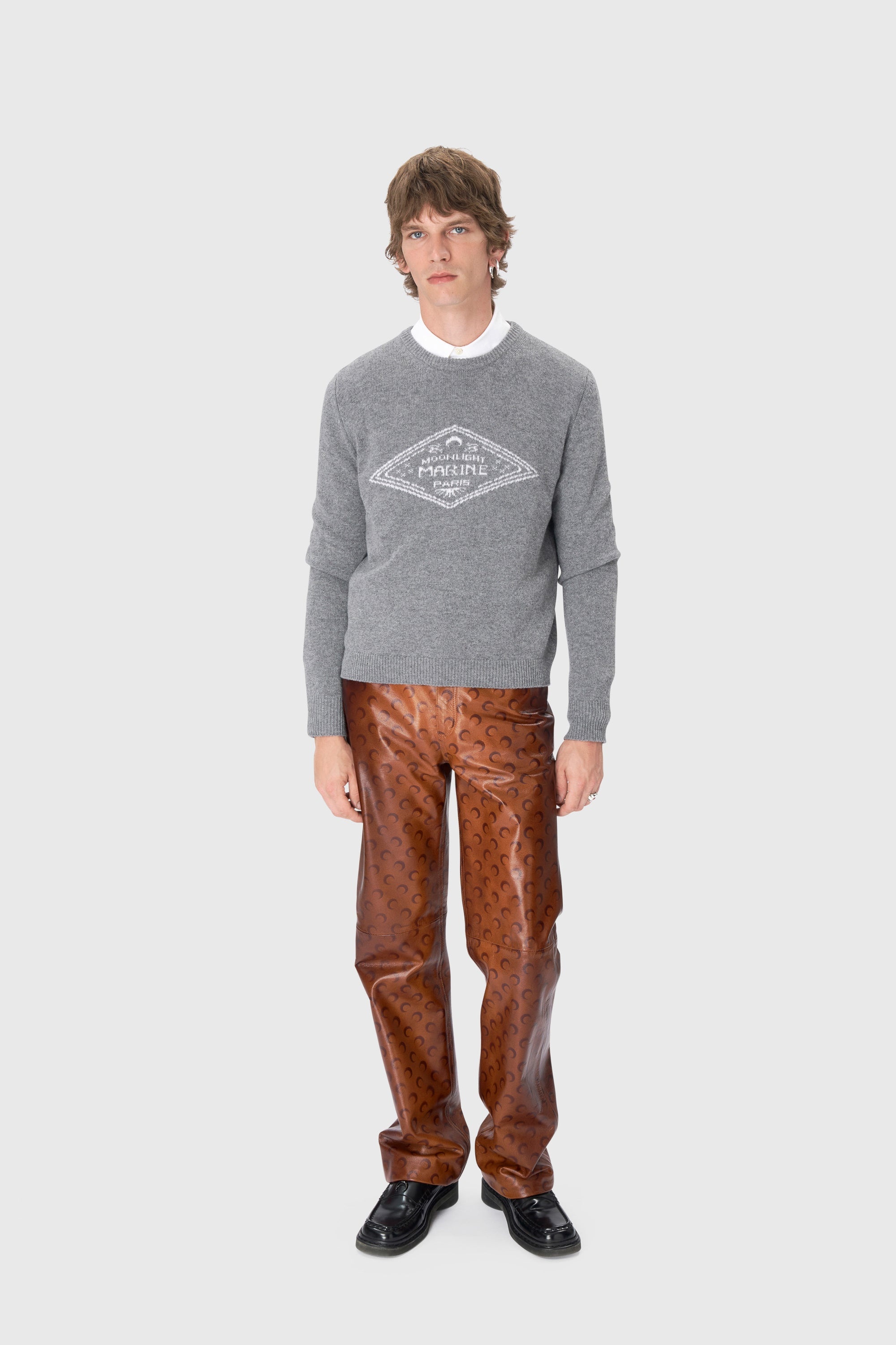 Clean Wool Knit Crewneck Sweater - 3