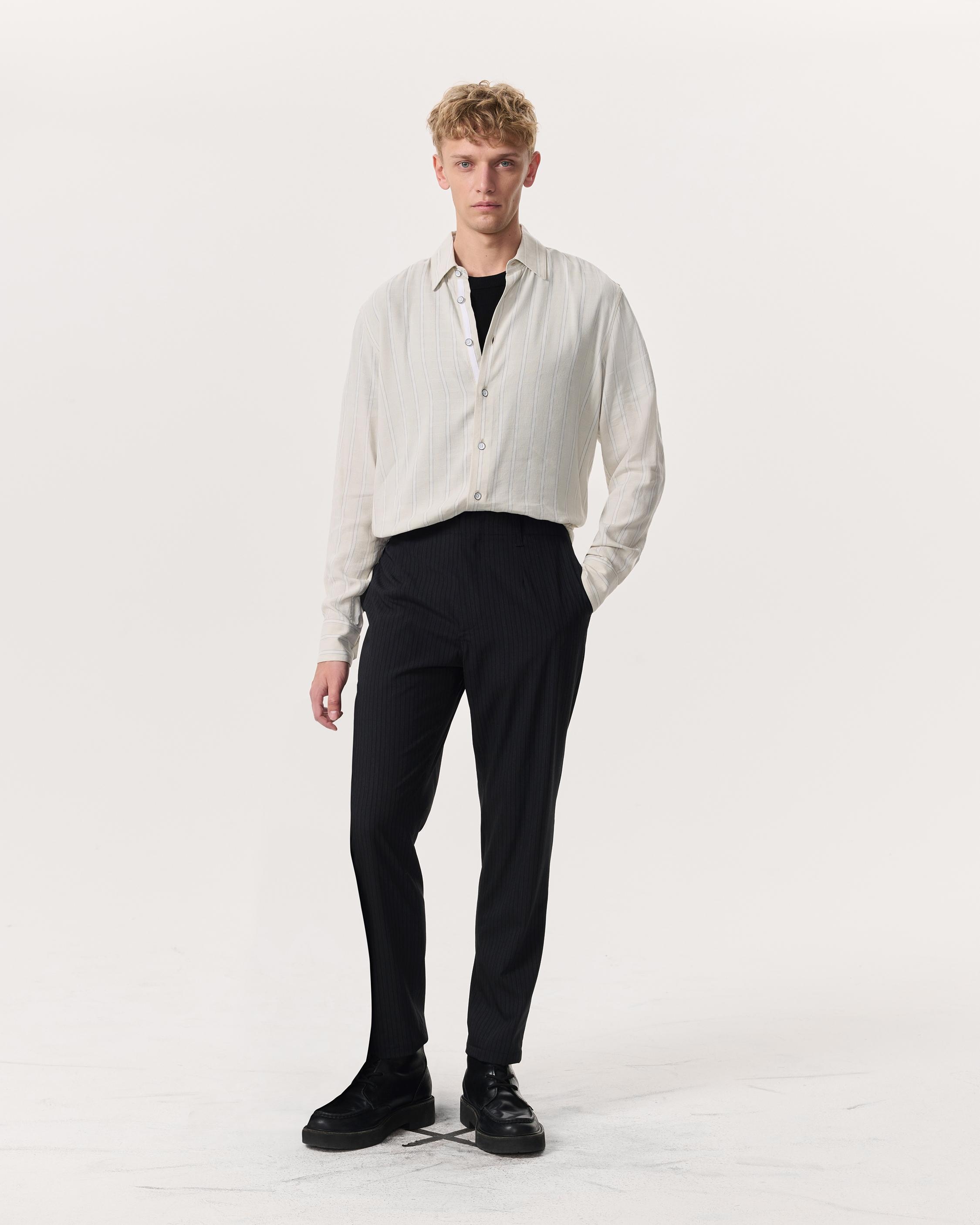 Lennox Pinstripe Italian Wool-Blend Trousers - 2