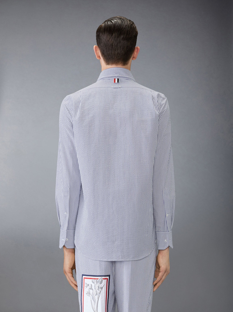Thom Browne SEERSUCKER FRAMED FLORAL SHIRT outlook