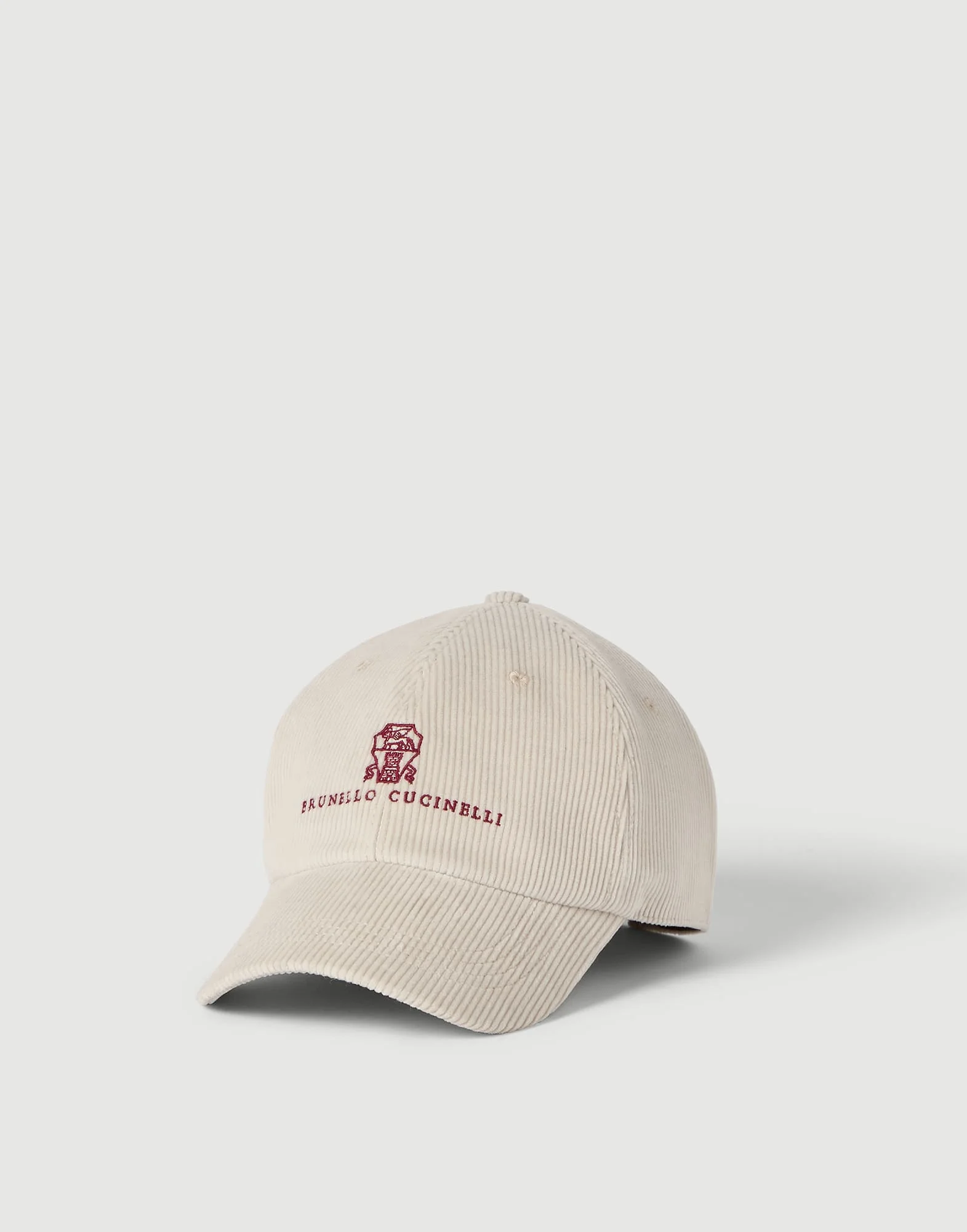 Comfort cotton and cashmere corduroy baseball cap with embroidered logo - 1