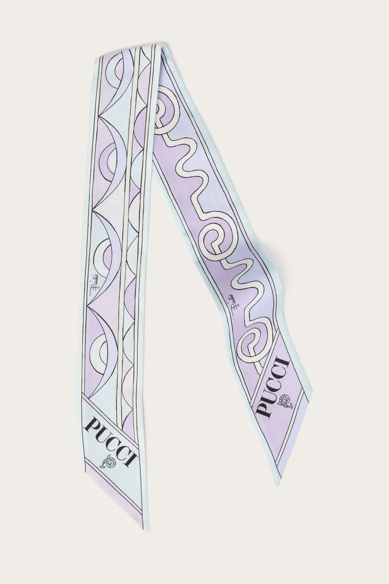 ASTRO AND ROMBI PRINT SILK TWILL SCARF 1