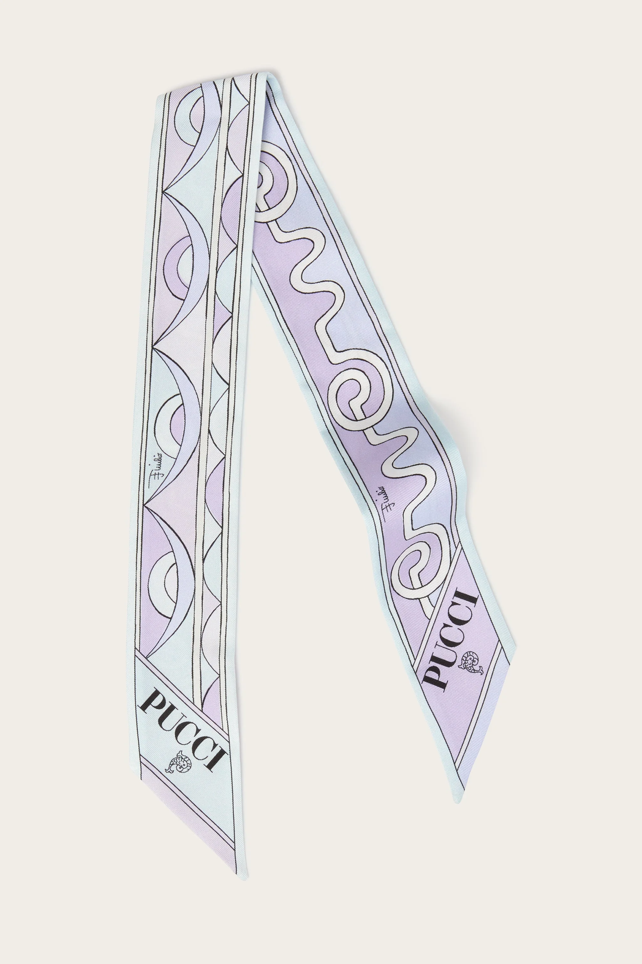 ASTRO AND ROMBI PRINT SILK TWILL SCARF - 1