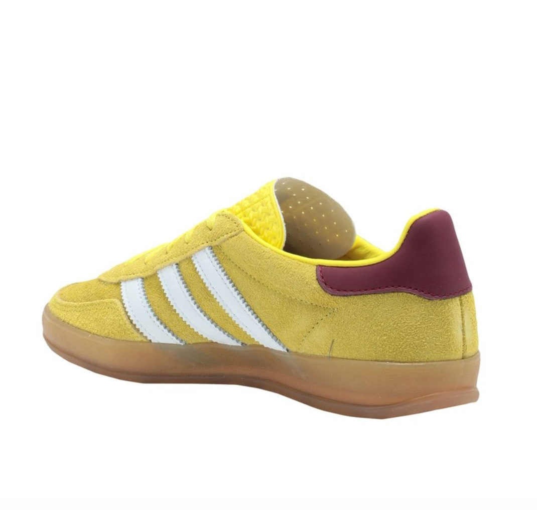 (WMNS) Adidas Originals Gazelle Indoor Shoes 'Bright Yellow Burgundy' IE7003 - 4