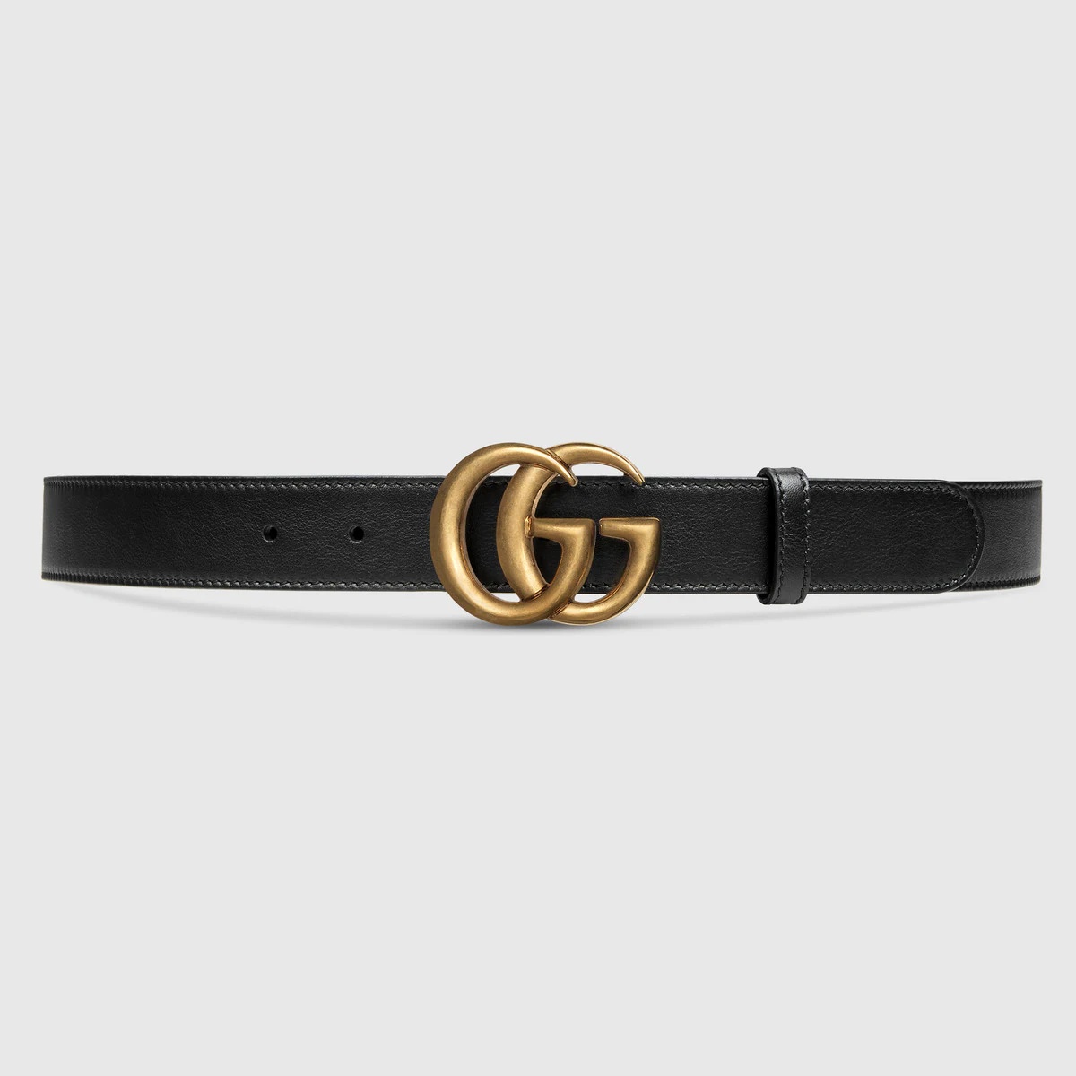 Leather belt with Double G buckle - 1