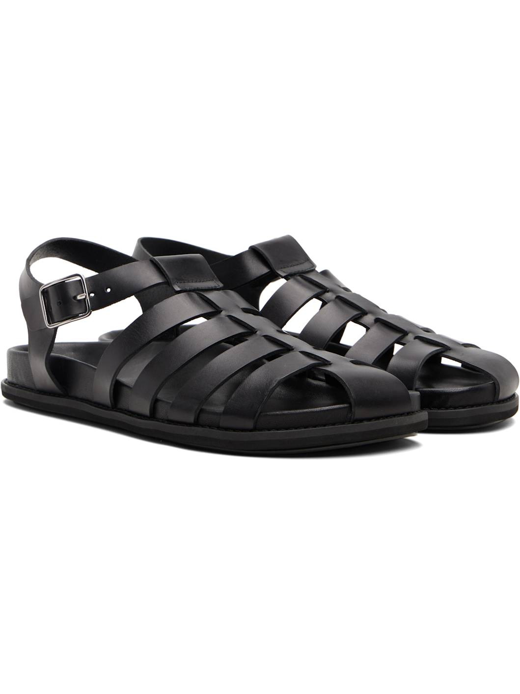 Black Fisherman H Sandals - 4