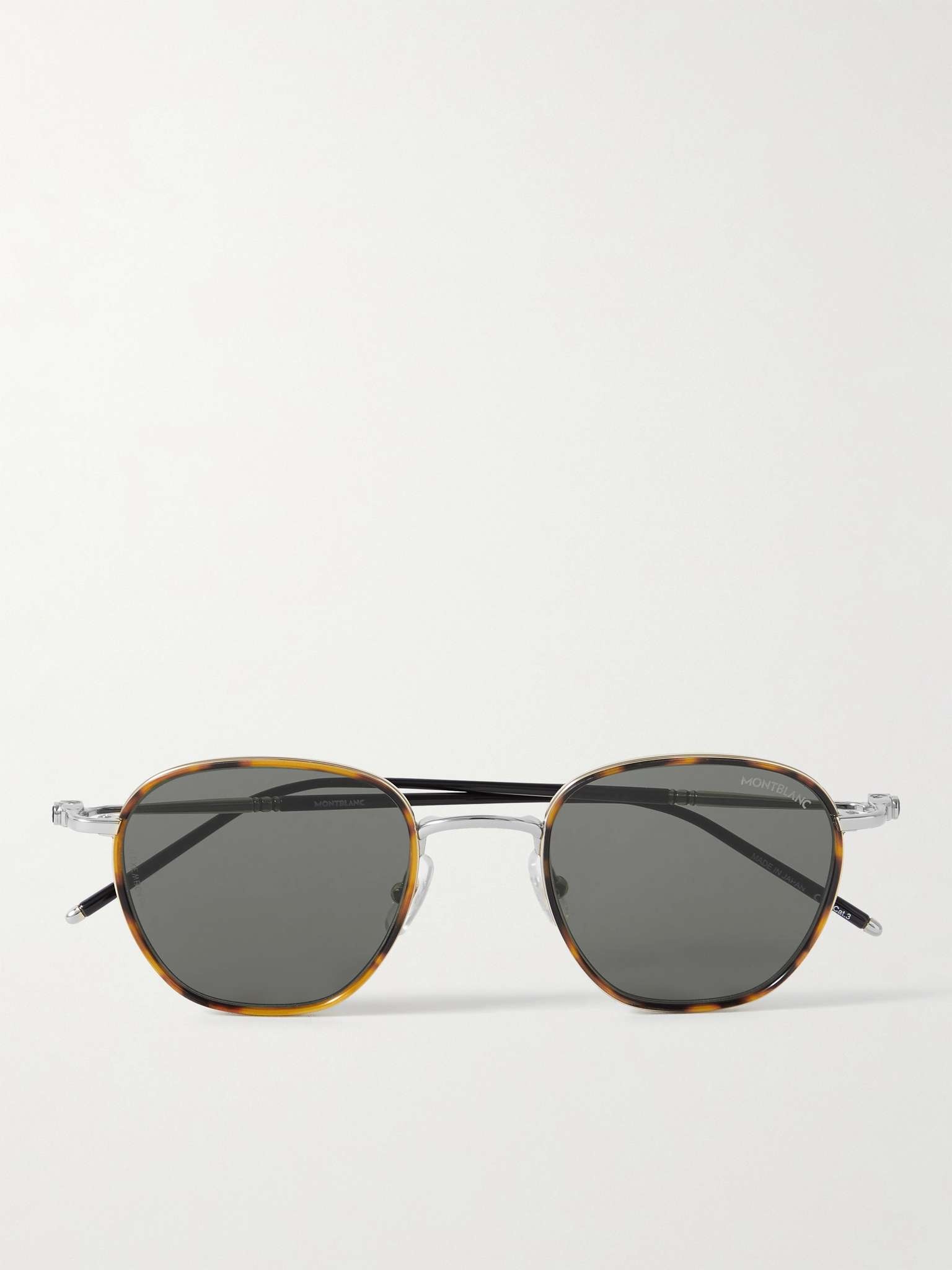 Round-Frame Tortoiseshell Acetate and Silver-Tone Sunglasses - 1