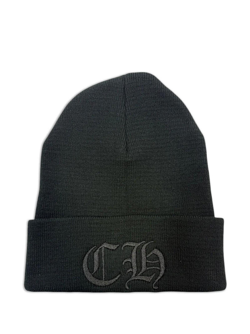 embroidered-logo beanie hat 1