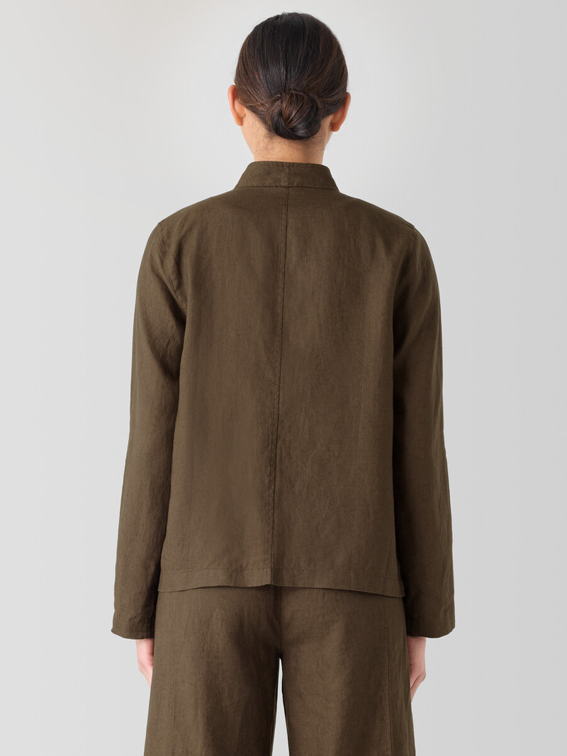Organic Linen High Collar Jacket 4