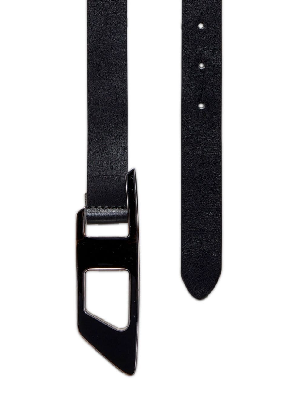 logo-plaque leather belt - 2