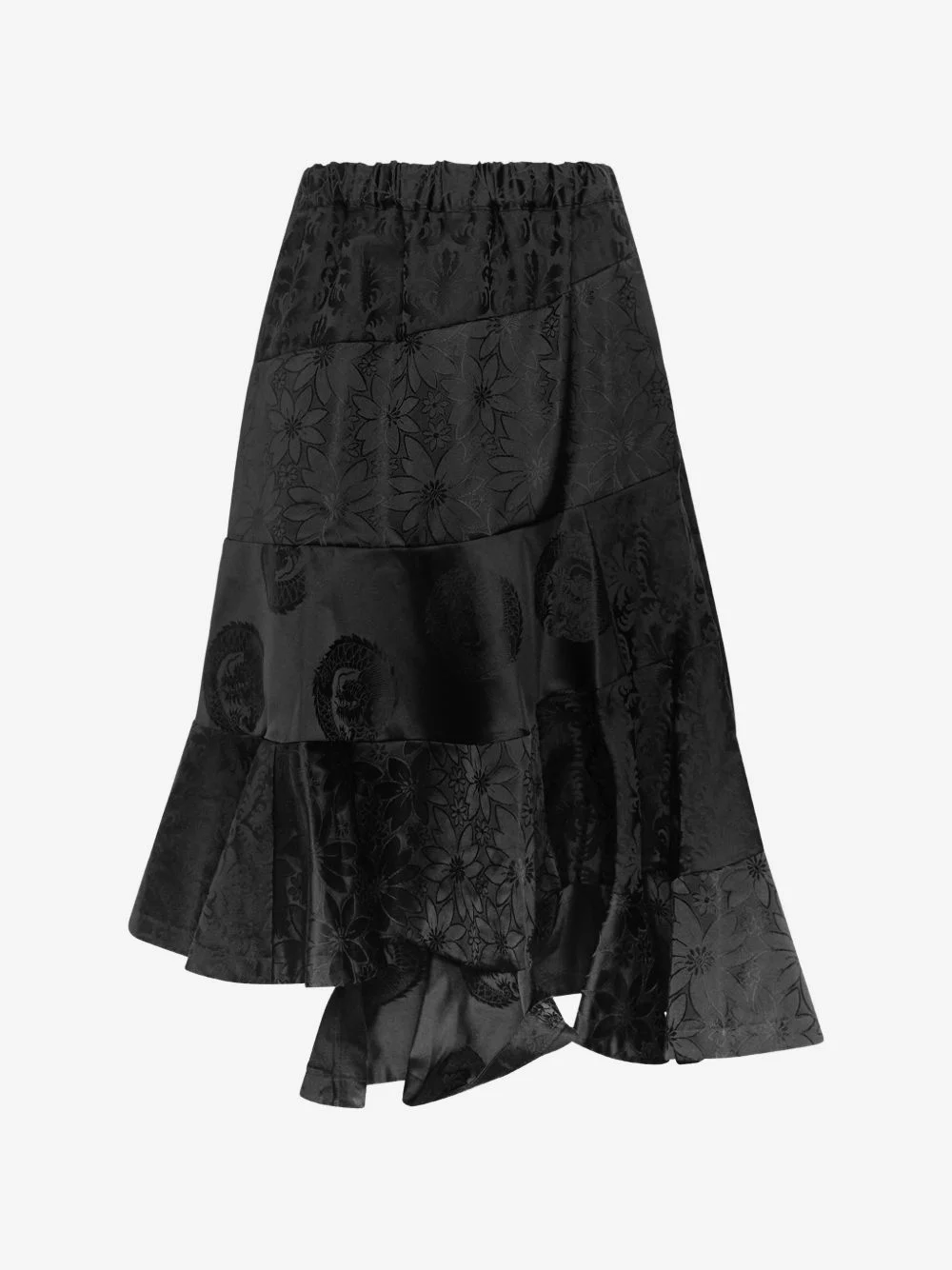 patchwork jacquard-woven midi skirt - 1
